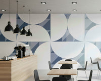 A calming modern pattern wallpaper mural that defines a space., GD5329