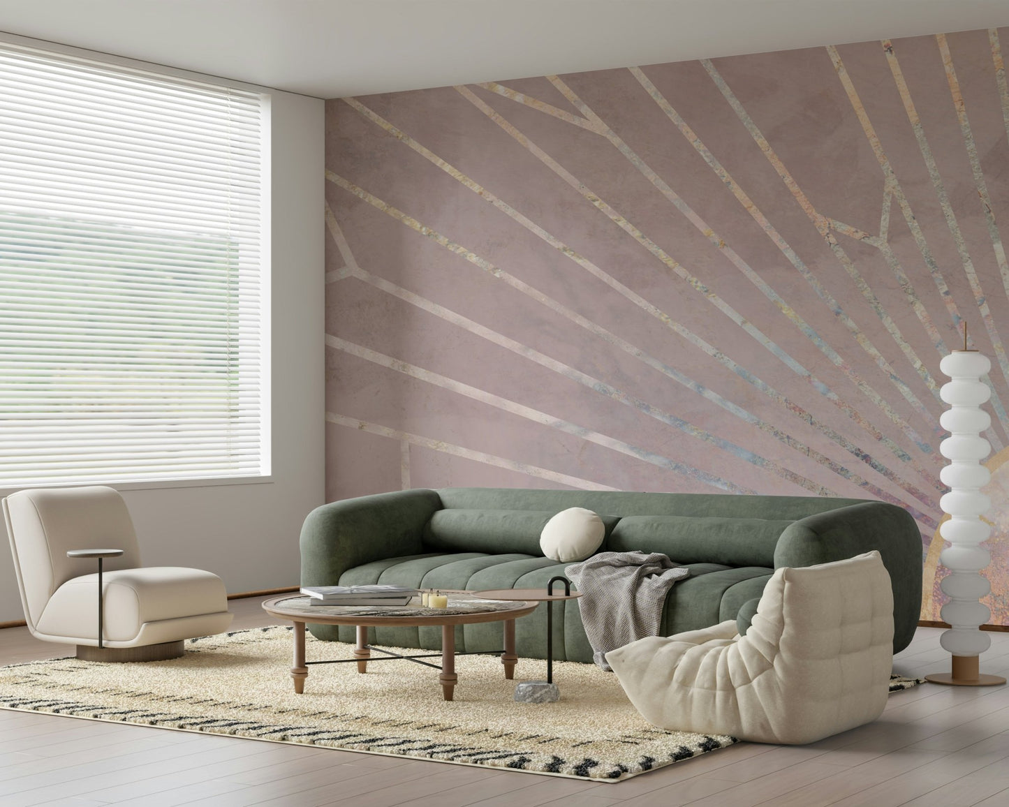 Geometric Blush Radiance Wall Mural -2464592