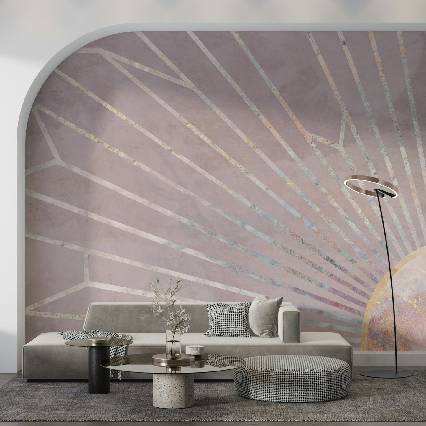 Geometric Blush Radiance Wall Mural -2464592