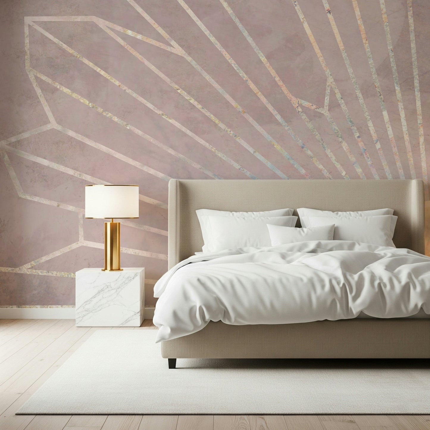 Geometric Blush Radiance Wall Mural -2464592