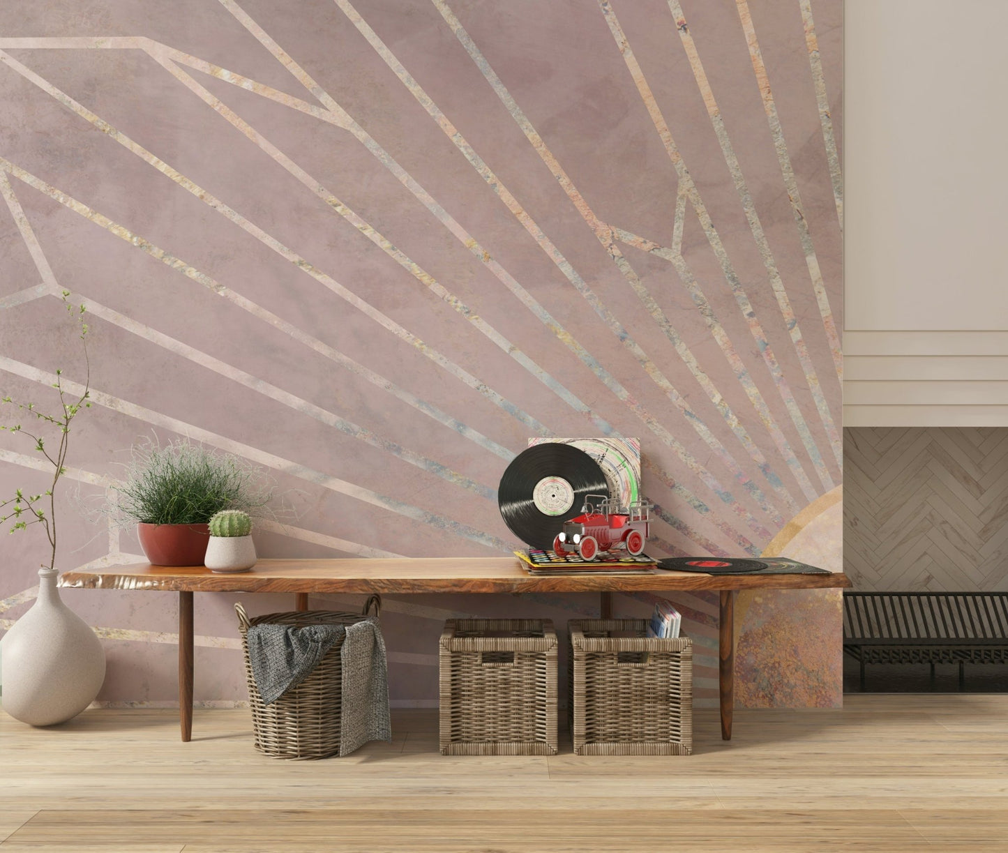 Geometric Blush Radiance Wall Mural -2464592