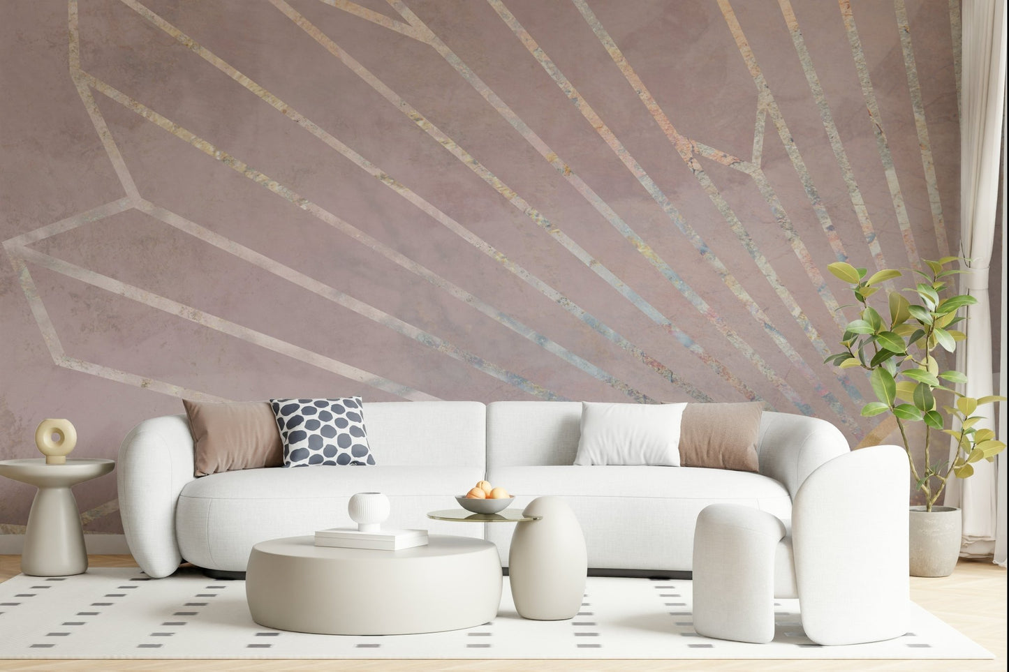 Geometric Blush Radiance Wall Mural -2464592