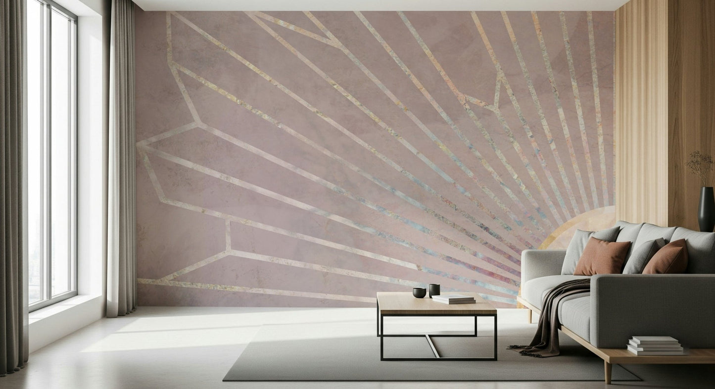 Geometric Blush Radiance Wall Mural -2464592