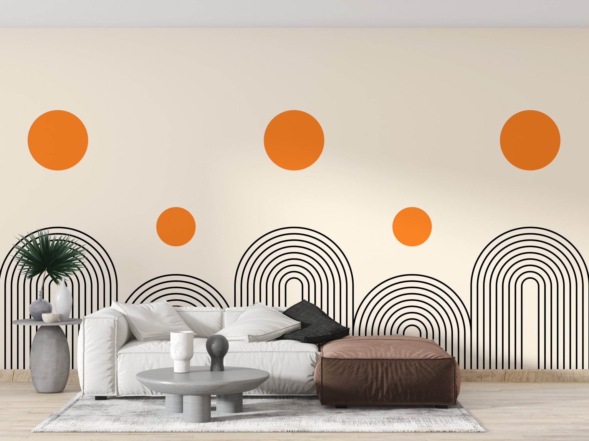 Geometric Boho Art Line Wallpaper Mural A177