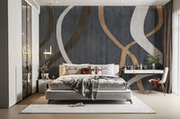 Abstract geometric wallpaper mural D128
