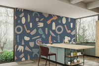 The composition is a structured, repeating pattern.

