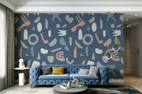 The design features a pattern of soft, interconnected shapes.

