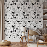 Sleek cat silhouettes highlight this Geometric Cats wallpaper⁠GD9452