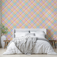 Pastel checks wall mural

