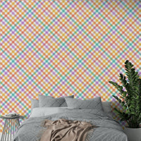 Geometric check wallpaper art

