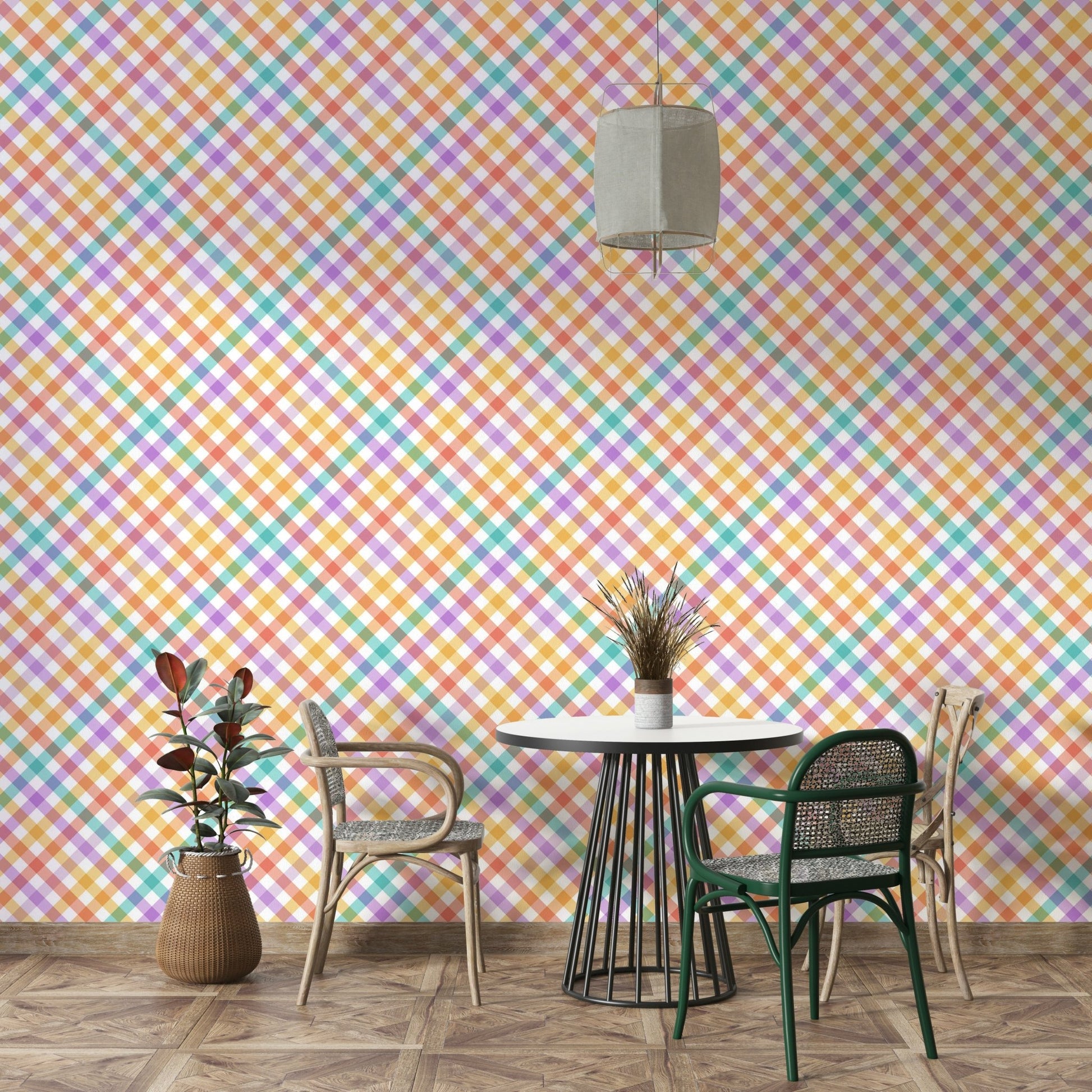 Pastel diamond stripe design

