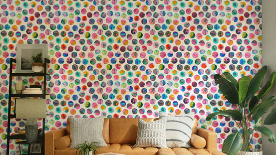 Colorful ink dot wall mural, GD868