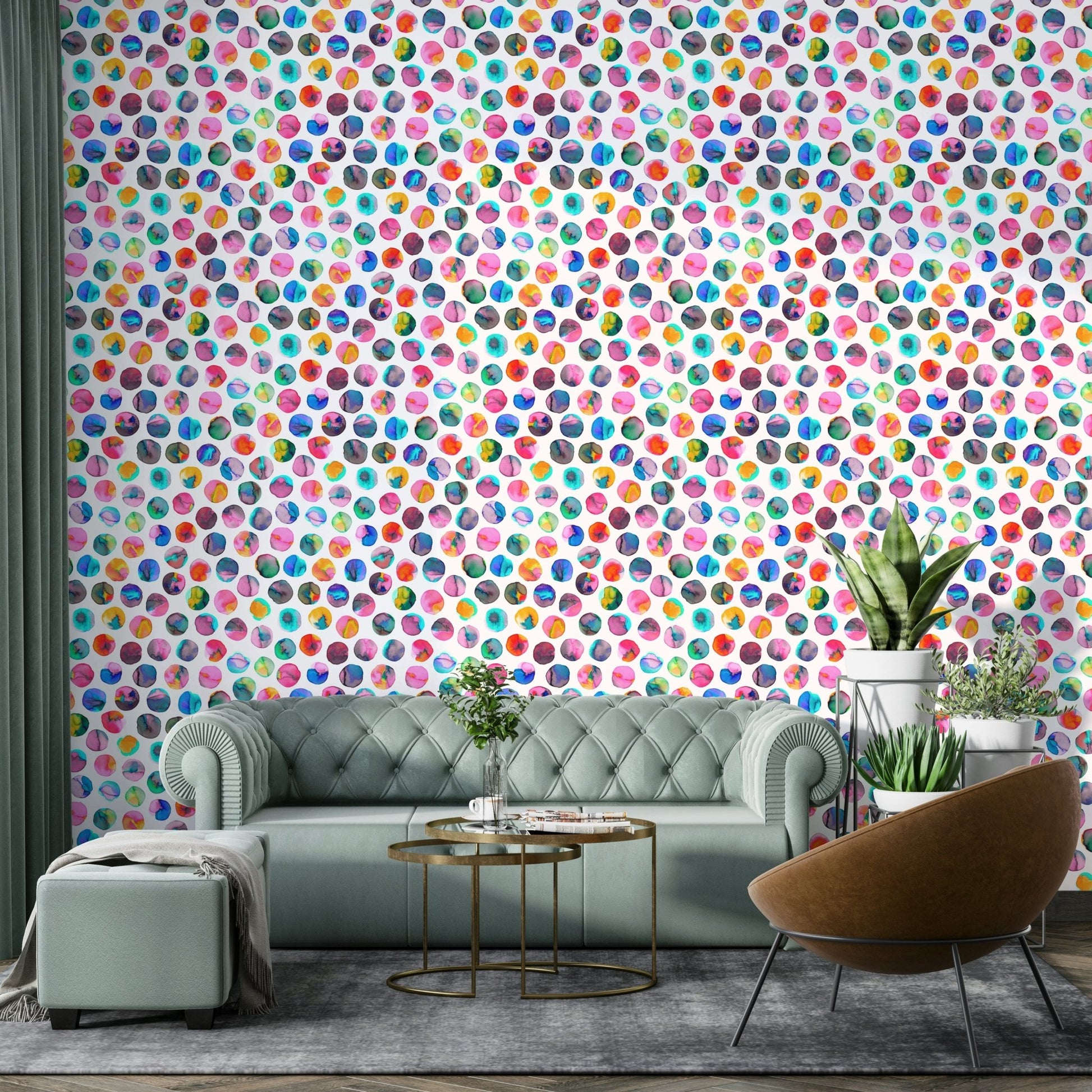 Rainbow dots wall covering, GD868