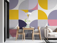 Geometric Colorful Rainbow Wallpaper Design
