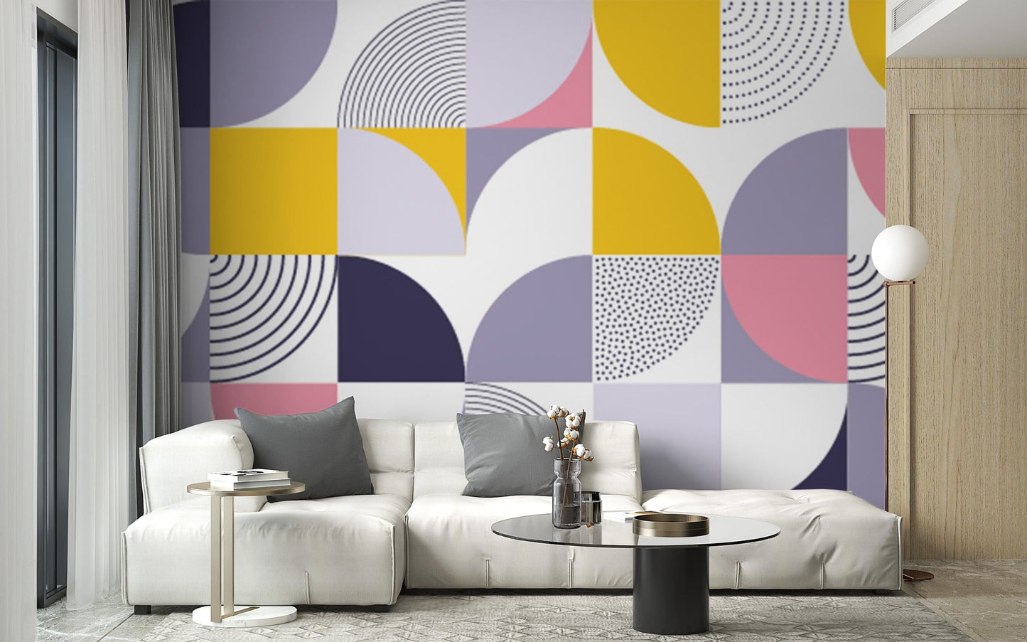Vibrant Geometric Rainbow Wallpaper Mural
