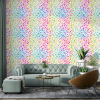 Rainbow confetti wall mural

