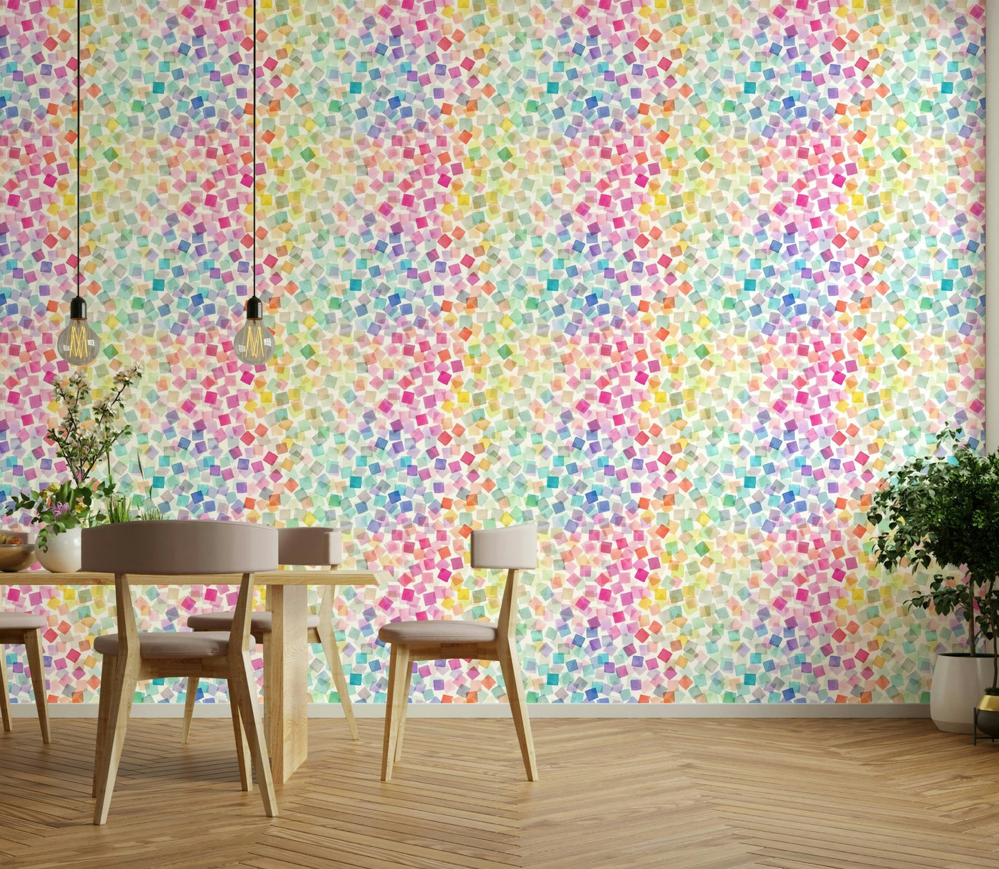 Confetti style mural wallpaper


