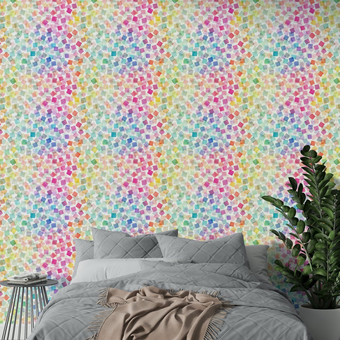 Pastel rainbow square design

