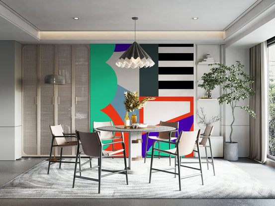 Geometric Echoes wall mural full design view, GD2485