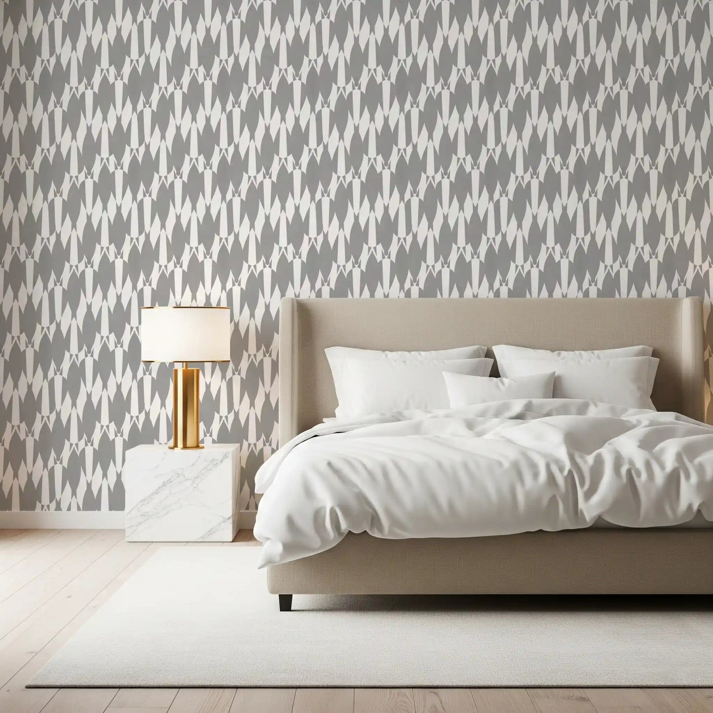 Vertical pattern motion carries this Geometric Flow Teardrop wallpaper across the surface.⁠GD9526