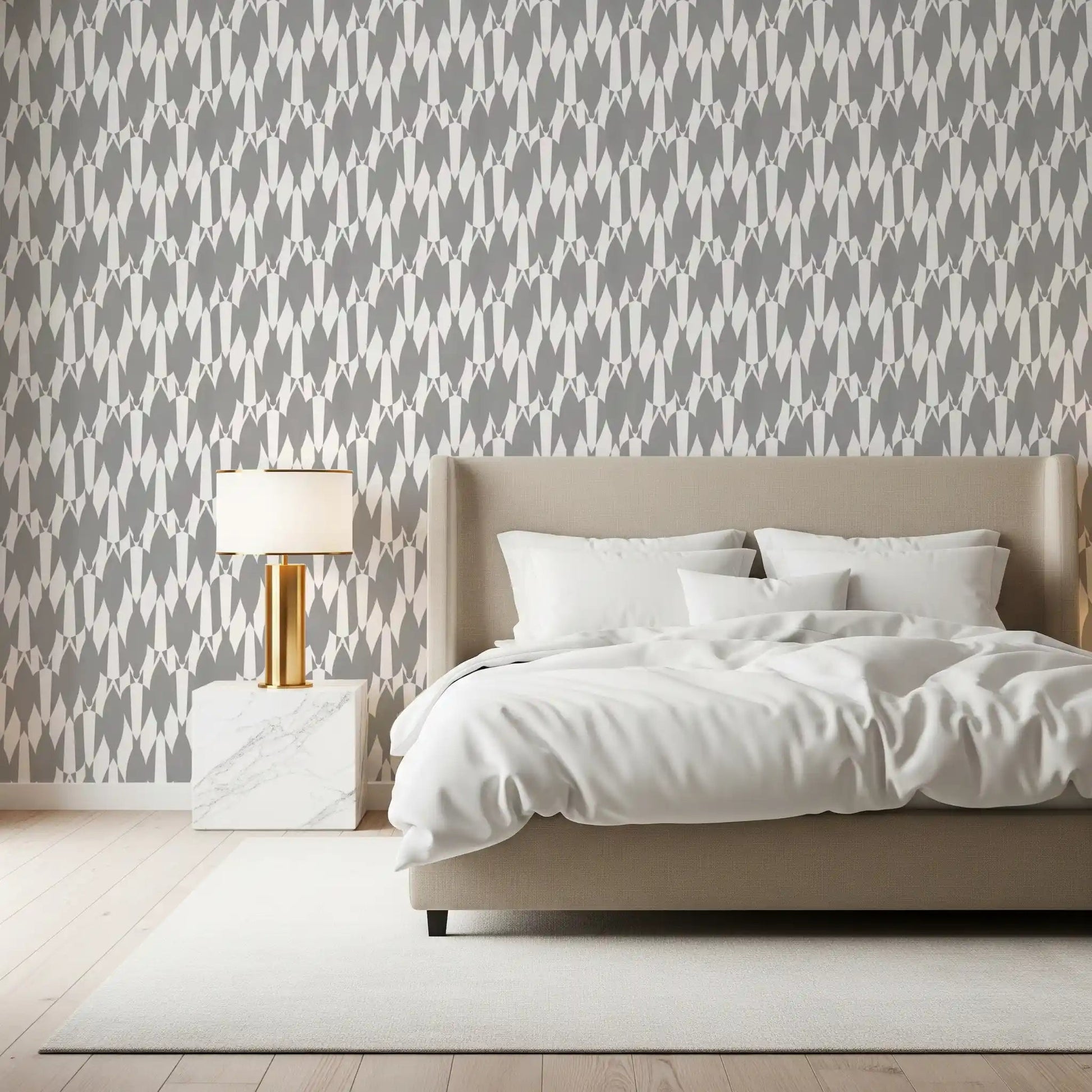 Vertical pattern motion carries this Geometric Flow Teardrop wallpaper across the surface.⁠GD9526
