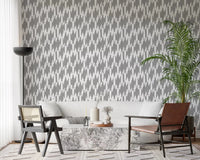 Living room take on a graphic edge through this Teardrop Geometry wallpaper repeat.⁠GD9526