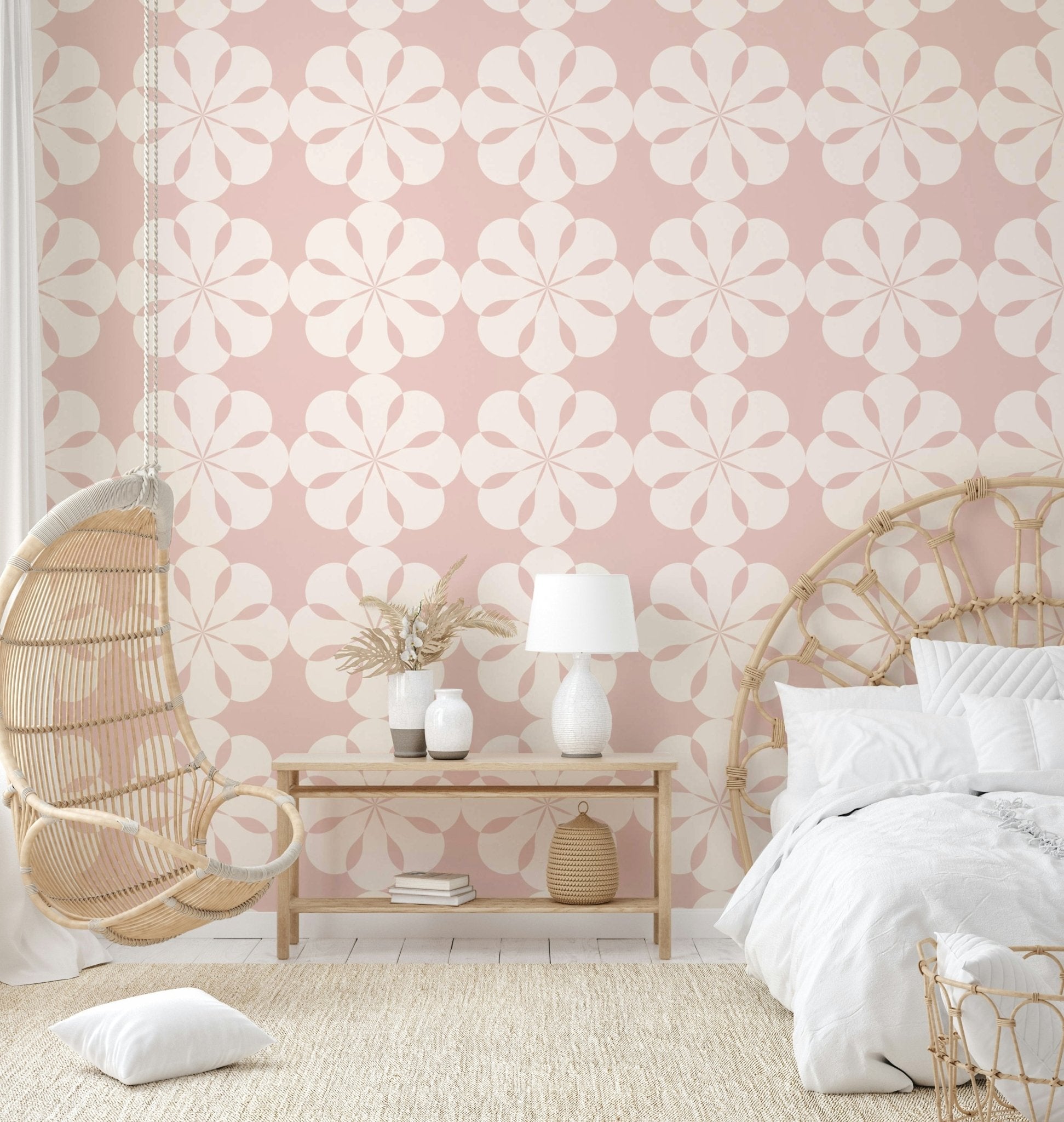 Close-up of a geometric floral pattern

