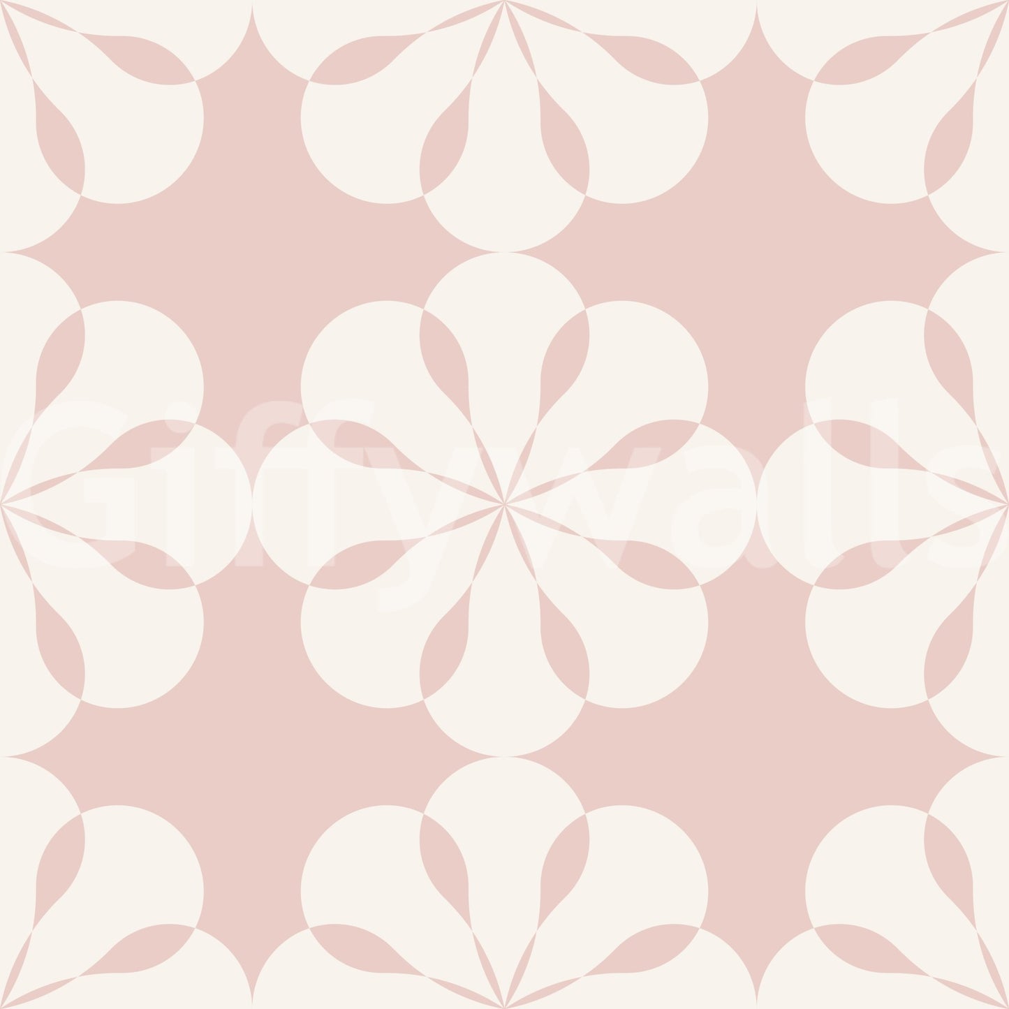 A seamless pattern of geometric flowers on a wall


