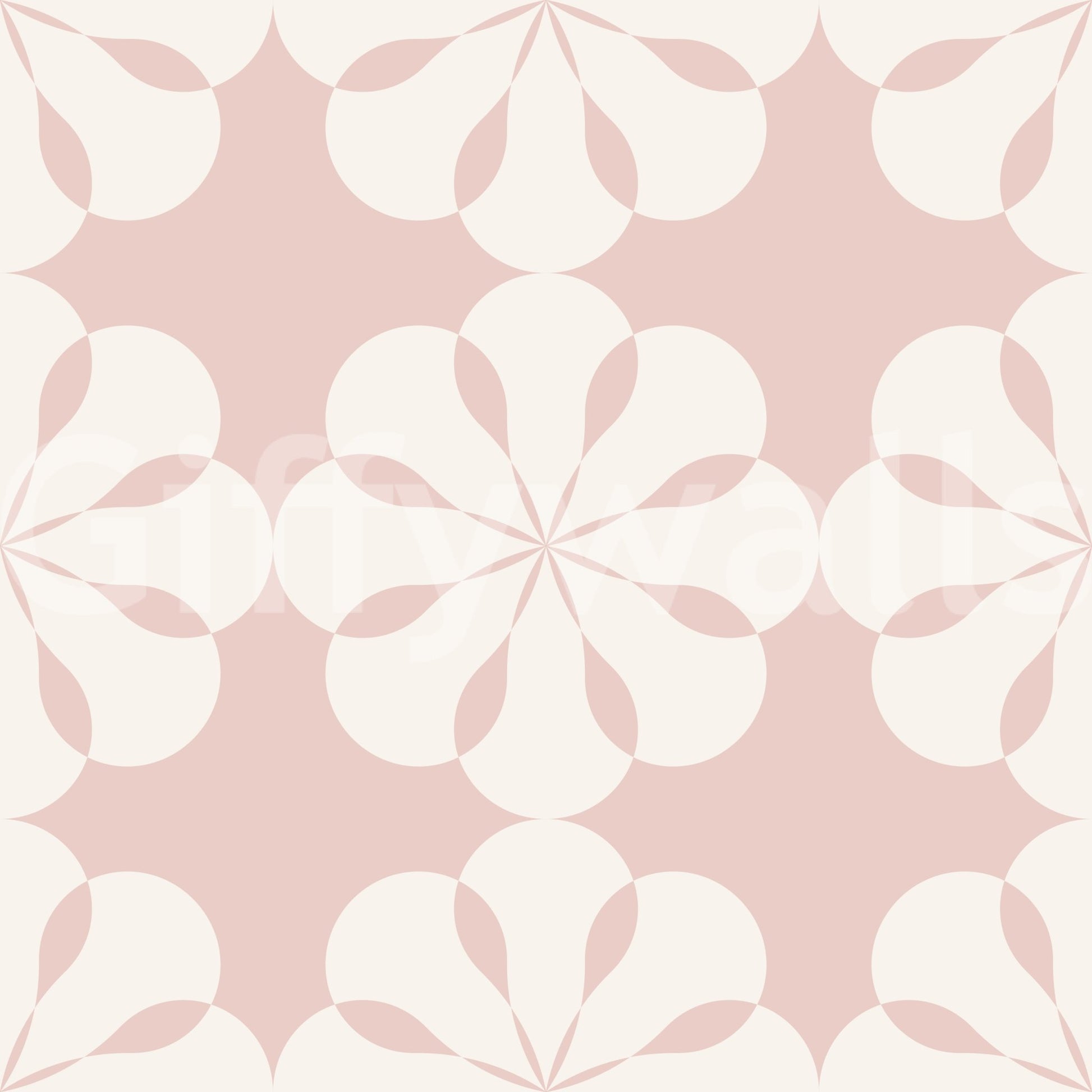 A seamless pattern of geometric flowers on a wall

