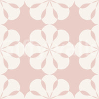 A seamless pattern of geometric flowers on a wall

