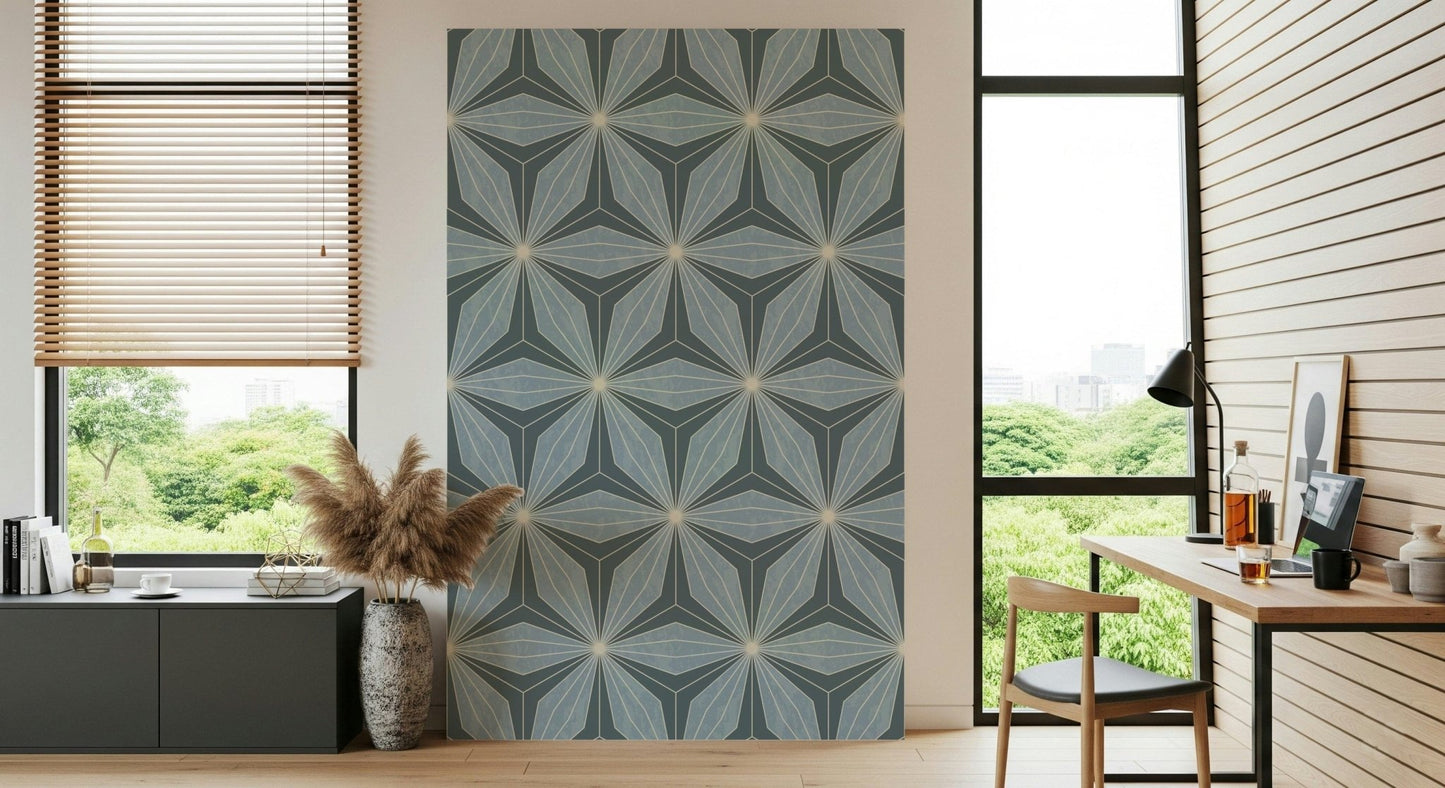 Elegant ray pattern Geometric Flowers Radiance wall mural decor.