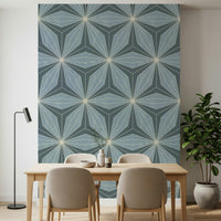 Geometric Flowers Radiance sophisticated art deco wallpaper.
