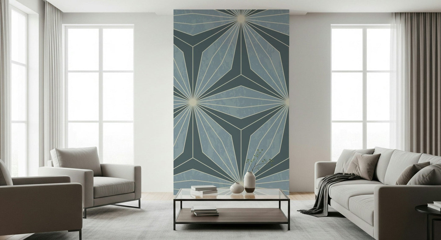 Artistic starburst Geometric Flowers Radiance removable wallpaper.