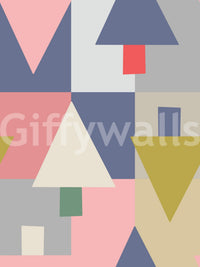 Sophisticated Geometric Forest wall mural for a professional studio environment., GD7853