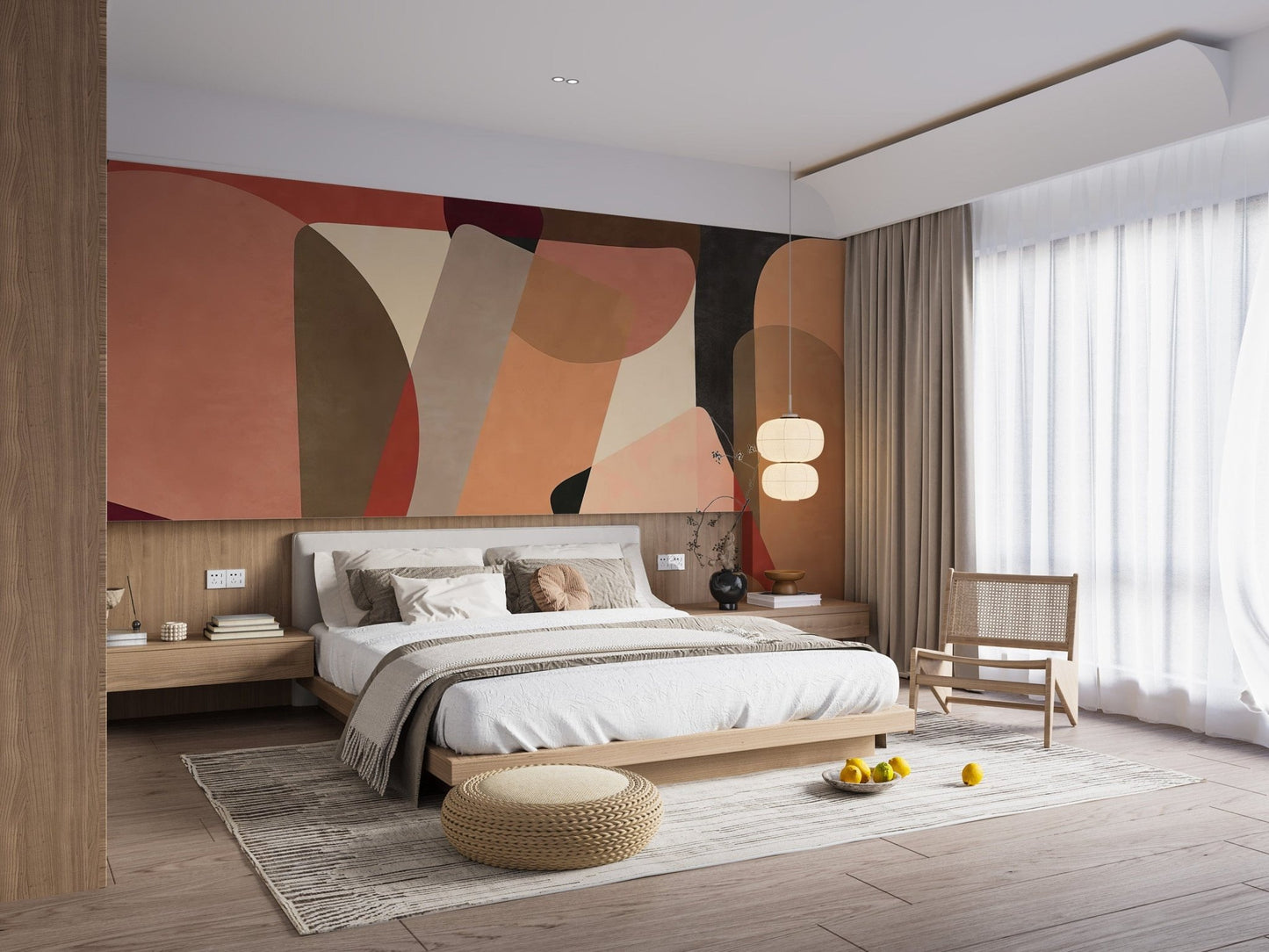 Geometric Fusion Wallpaper for Bedroom C408