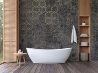 Metallic gold geometric wall texture B923
