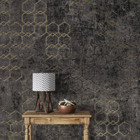 Sleek geometric gold wall finish B923
