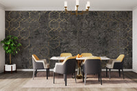 Modern gold and concrete wallpaper B923
