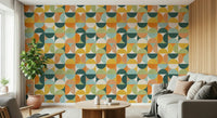 Colorful accent wall covering, Geometric Harmony 2, unique layout.