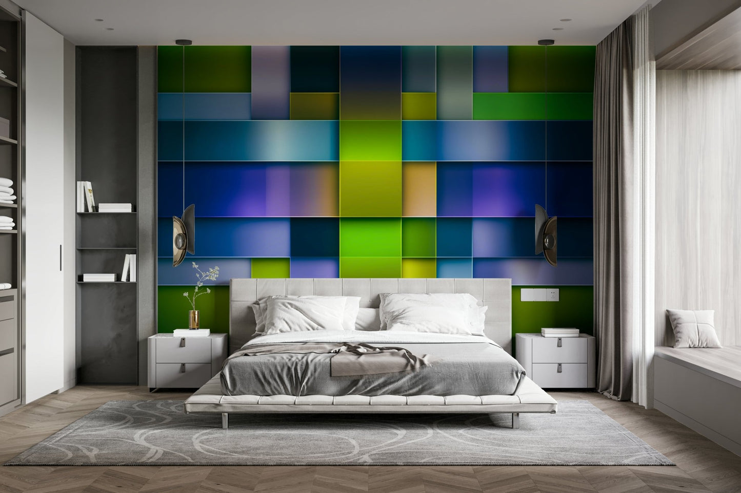 Layered rectangle pattern in bold colors, GD2395