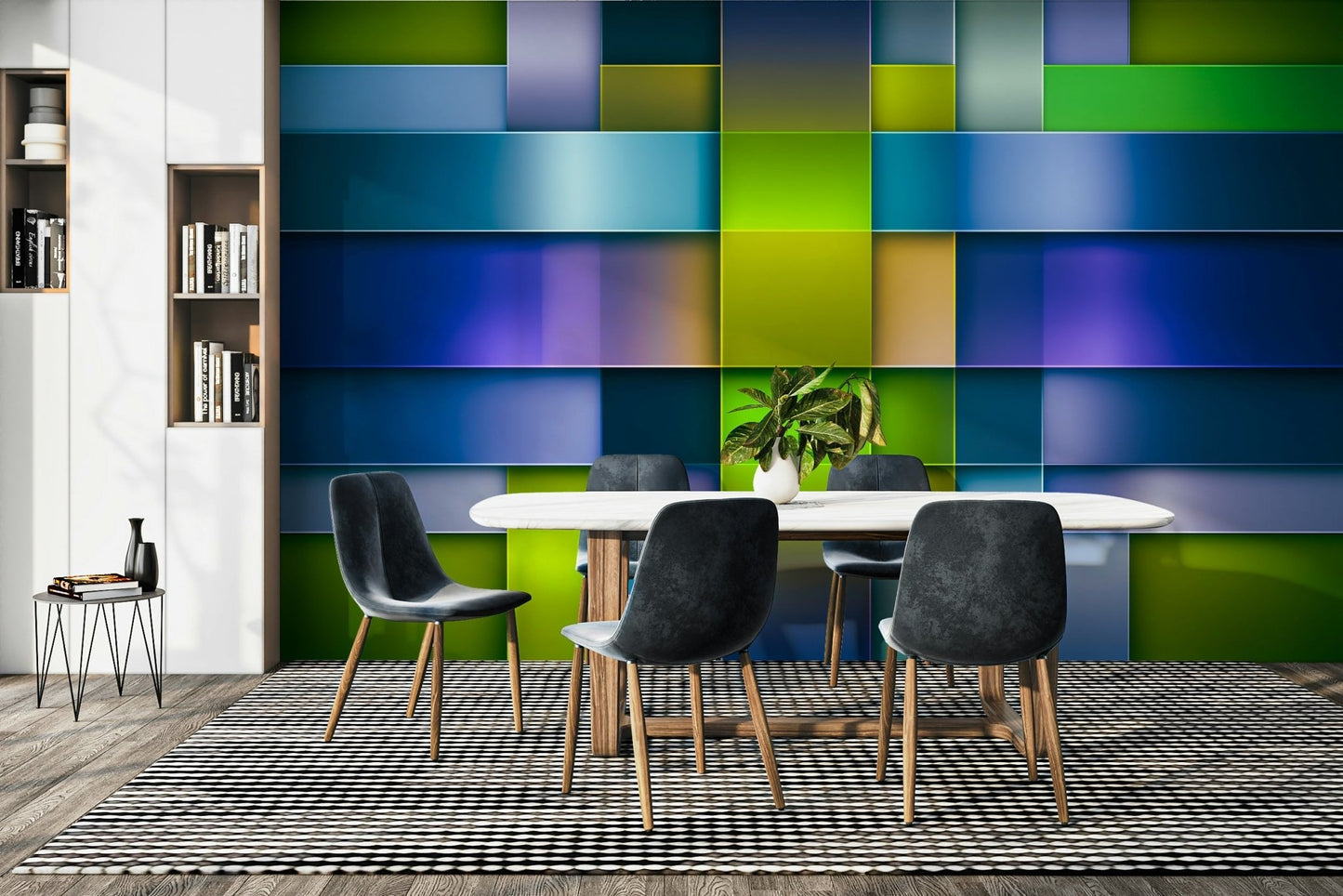 Blue, green, and violet color blocks, GD2395