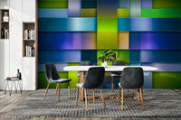 Blue, green, and violet color blocks, GD2395