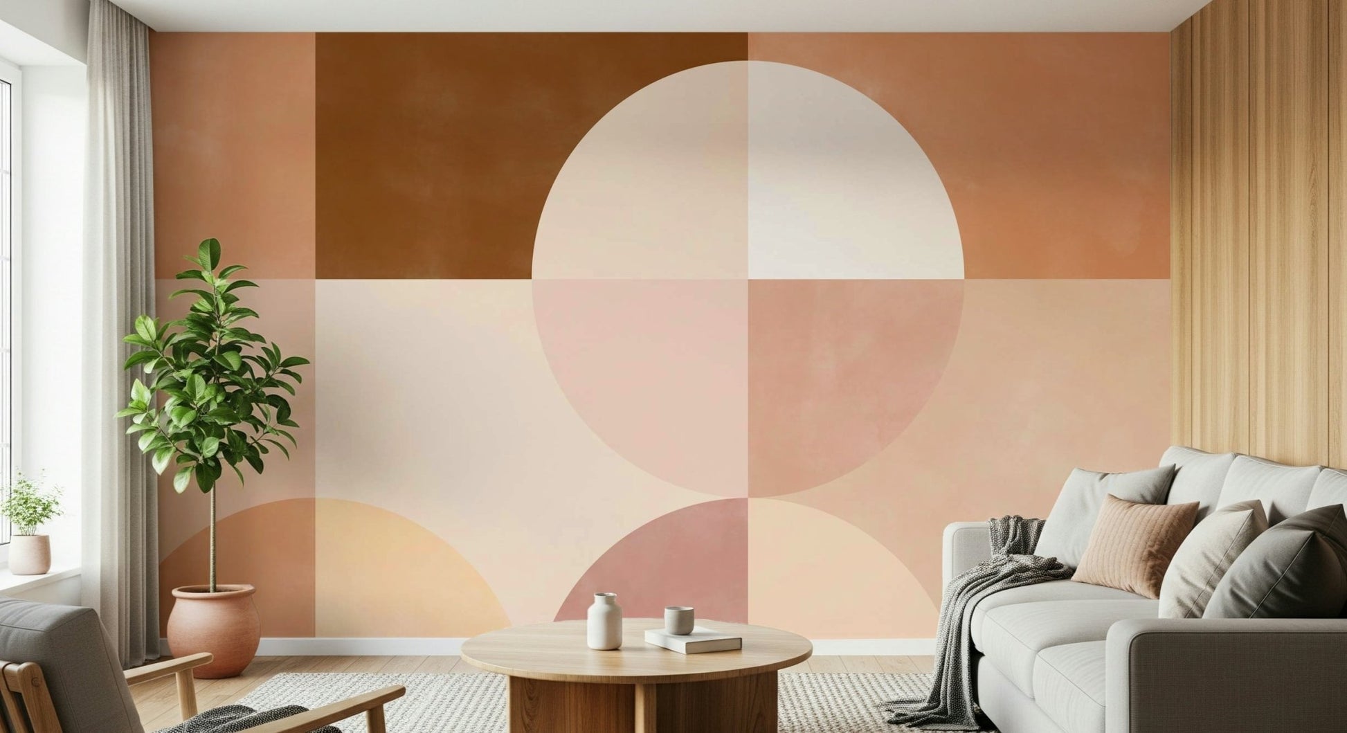 A beautiful geometric pattern wallpaper mural for a modern home., GD5207