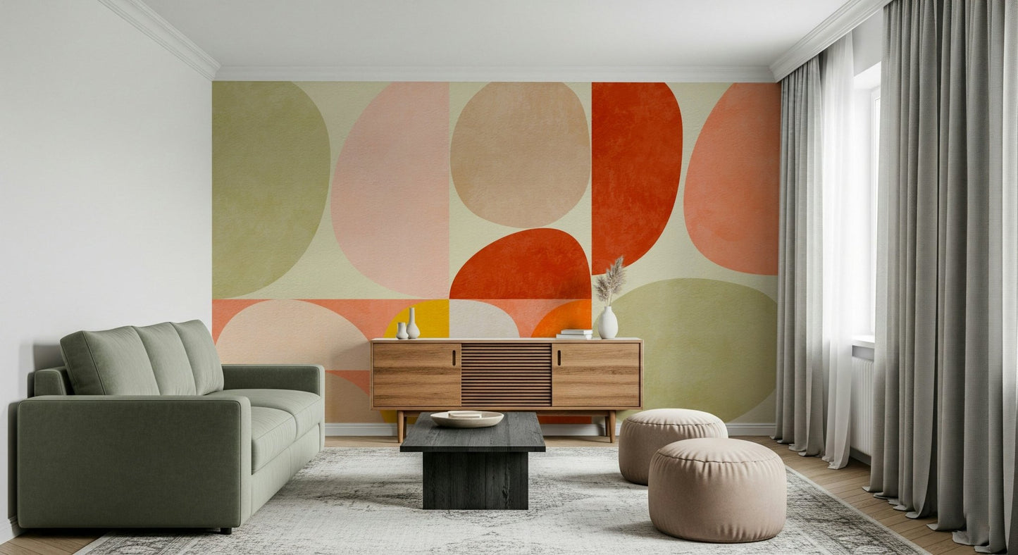 A beautiful abstract geometric wallpaper mural for a modern home.

