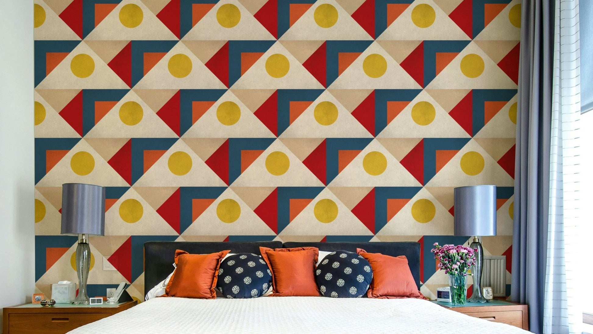Soft geometric wallpaper for walls

