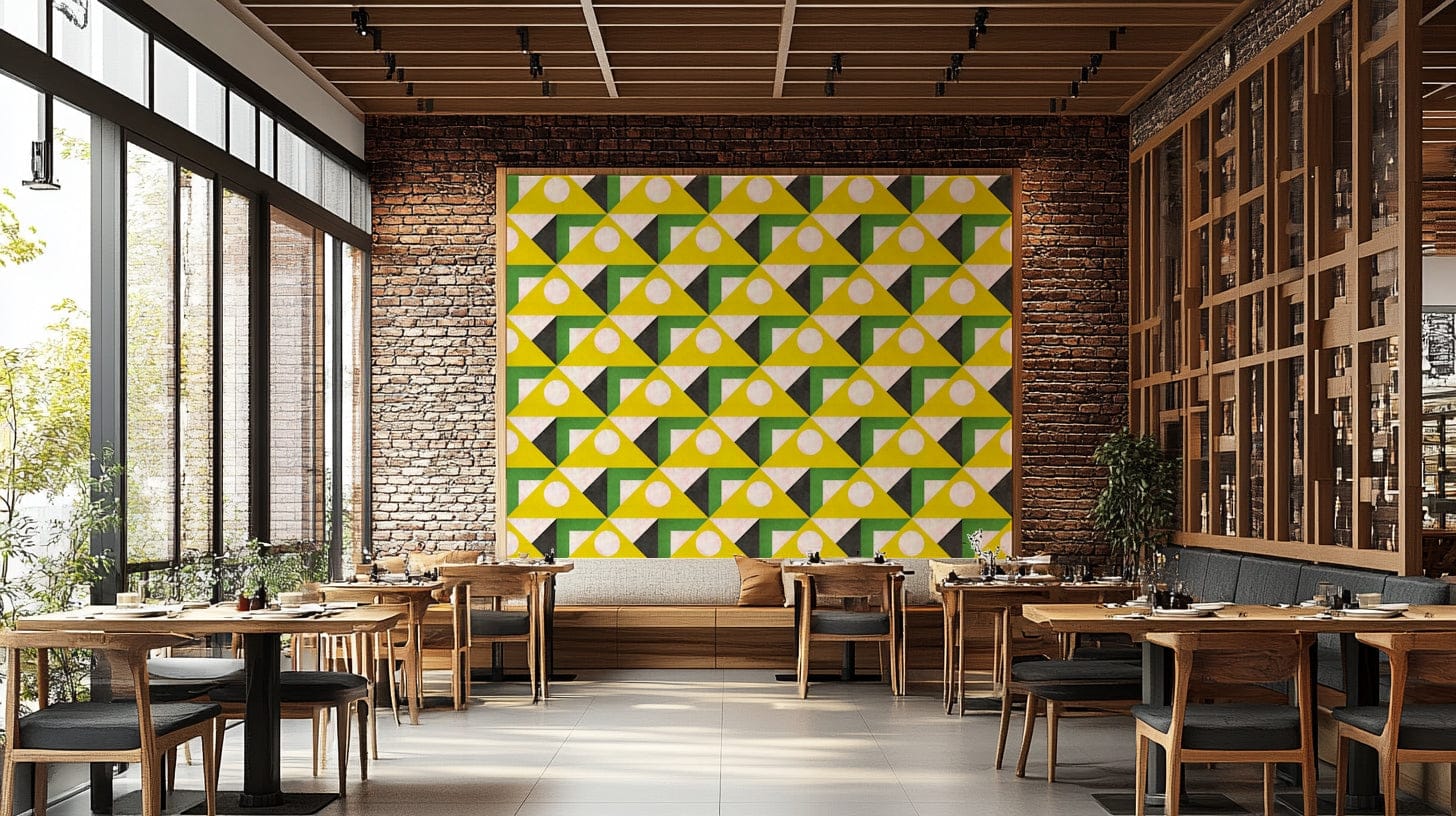 Artistic geometric mural design

