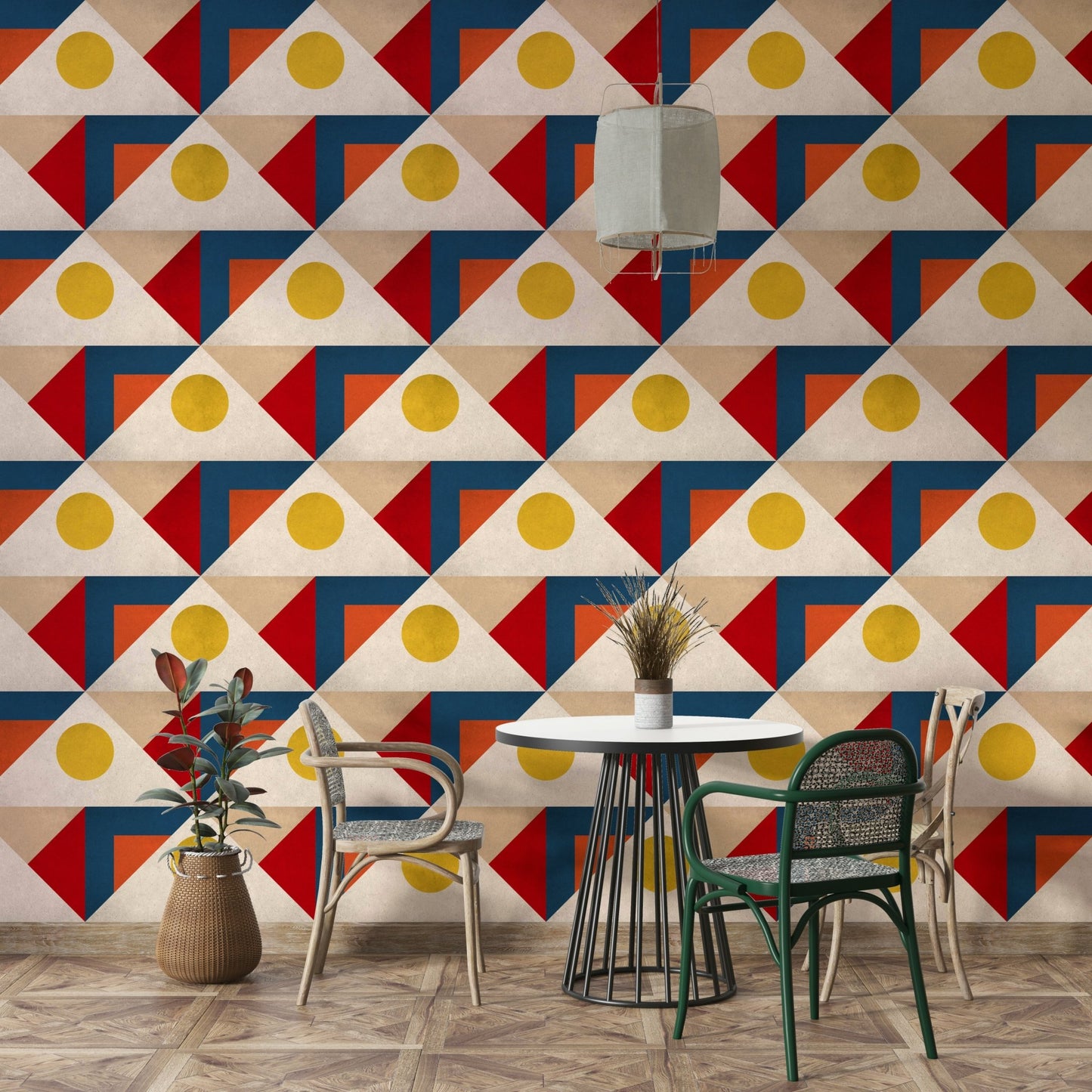 Neutral shape mural wallpaper

