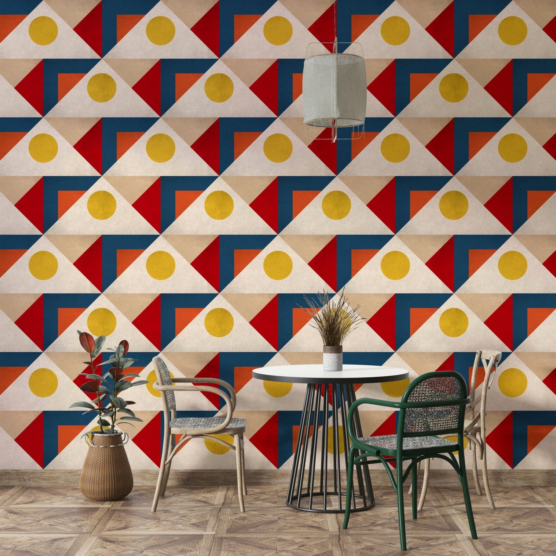 Neutral shape mural wallpaper


