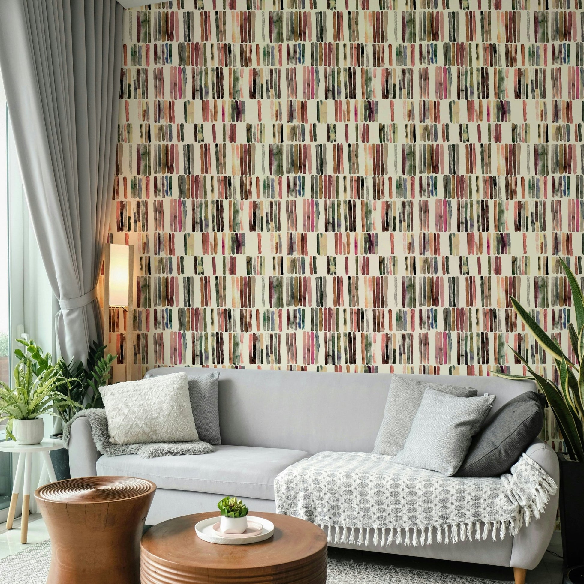 Clean geometric stripe mural

