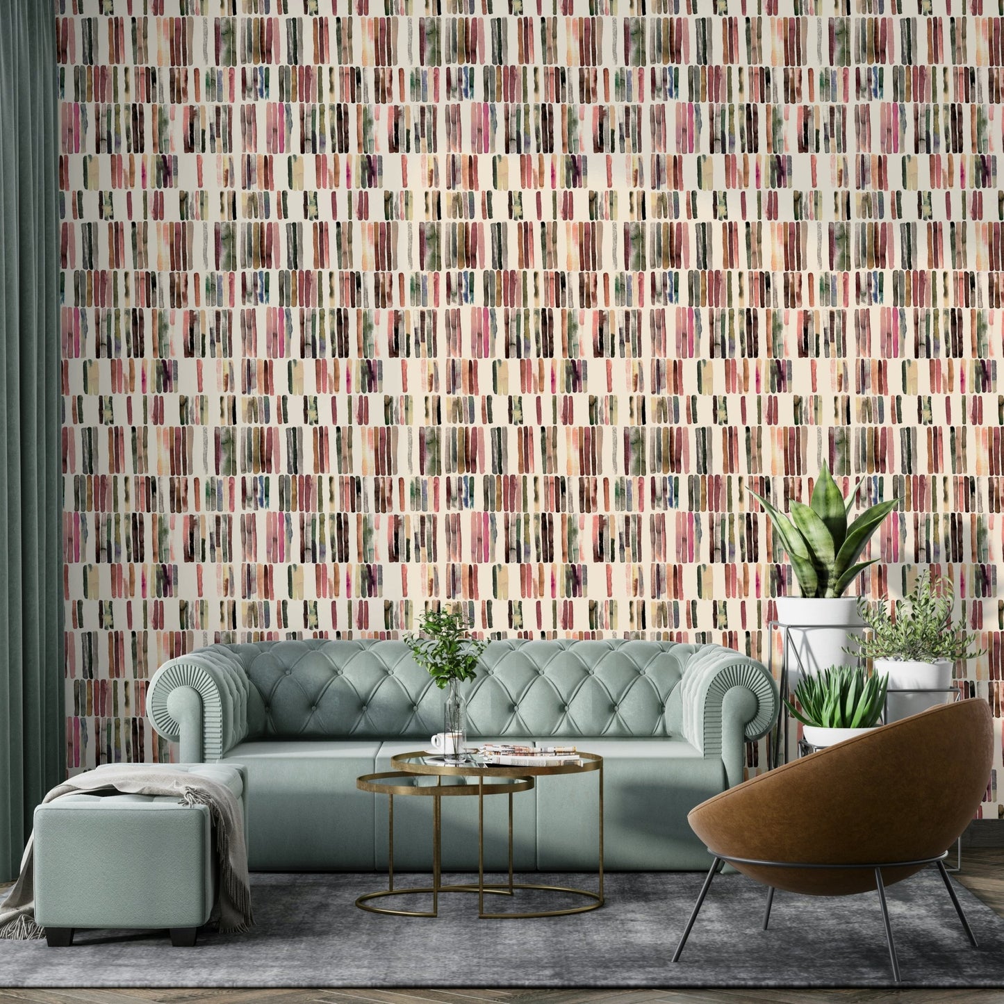 Muted stripe mural wallpaper

